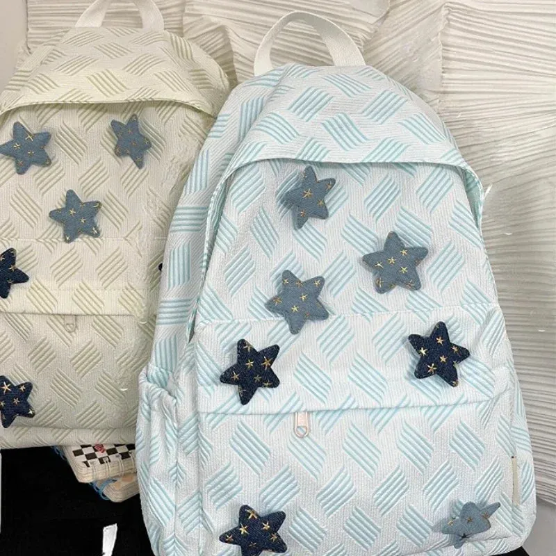 TAVIMART  -  Japanese Kawaii Sweet Satr Schoolbags All Match Y2k Aesthetic Women Bags Preppy Casual School Backpacks Students Harajuku Bag