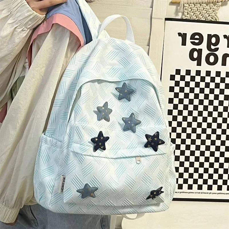 TAVIMART  -  Japanese Kawaii Sweet Satr Schoolbags All Match Y2k Aesthetic Women Bags Preppy Casual School Backpacks Students Harajuku Bag