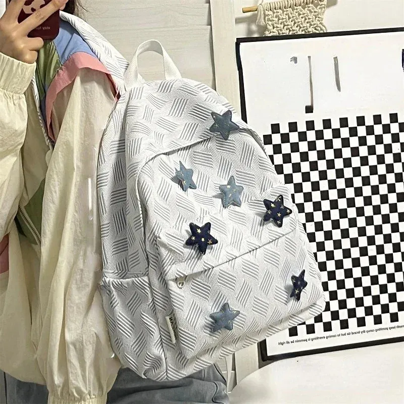 TAVIMART  -  Japanese Kawaii Sweet Satr Schoolbags All Match Y2k Aesthetic Women Bags Preppy Casual School Backpacks Students Harajuku Bag