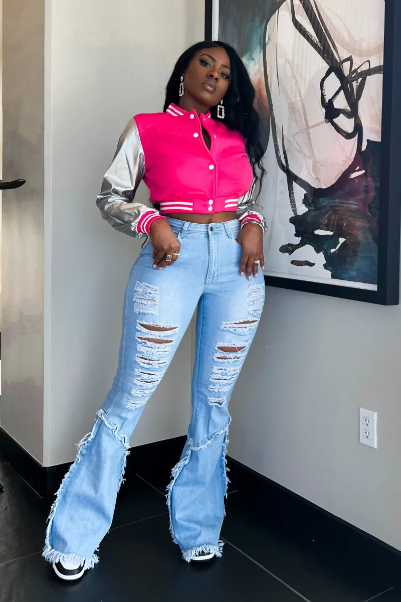 THAT GIRL VARSITY (PINK) | JACKET (S-XL)