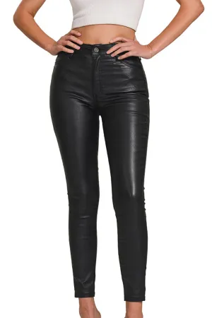 The Sandy Black Faux Leather Skinny Pants