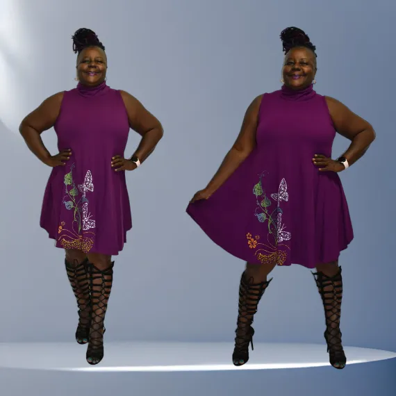 Turtleneck A line dress