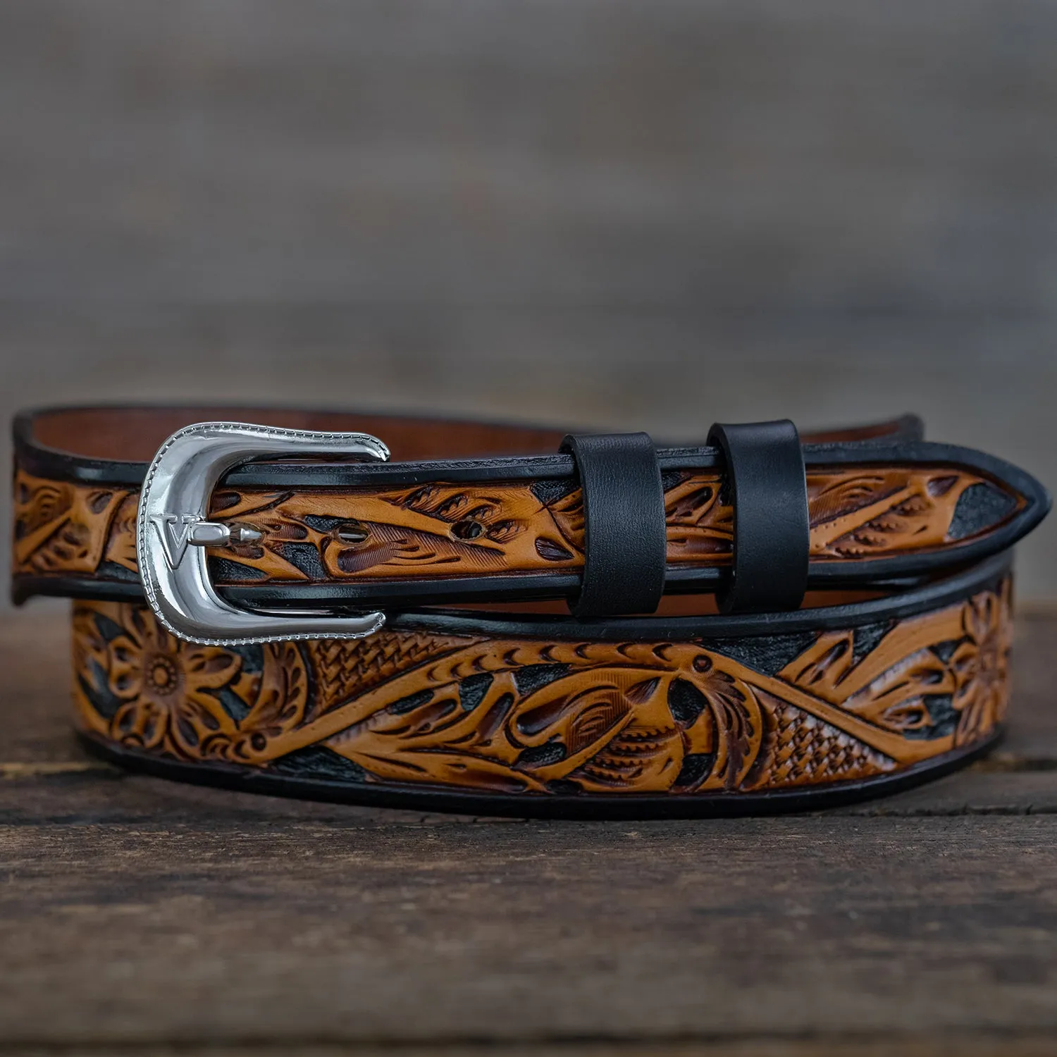 Two Tone Black Russet Floral