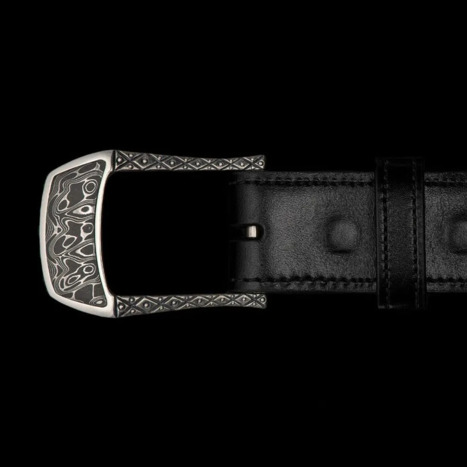 William Henry Damascus Belt Buckle