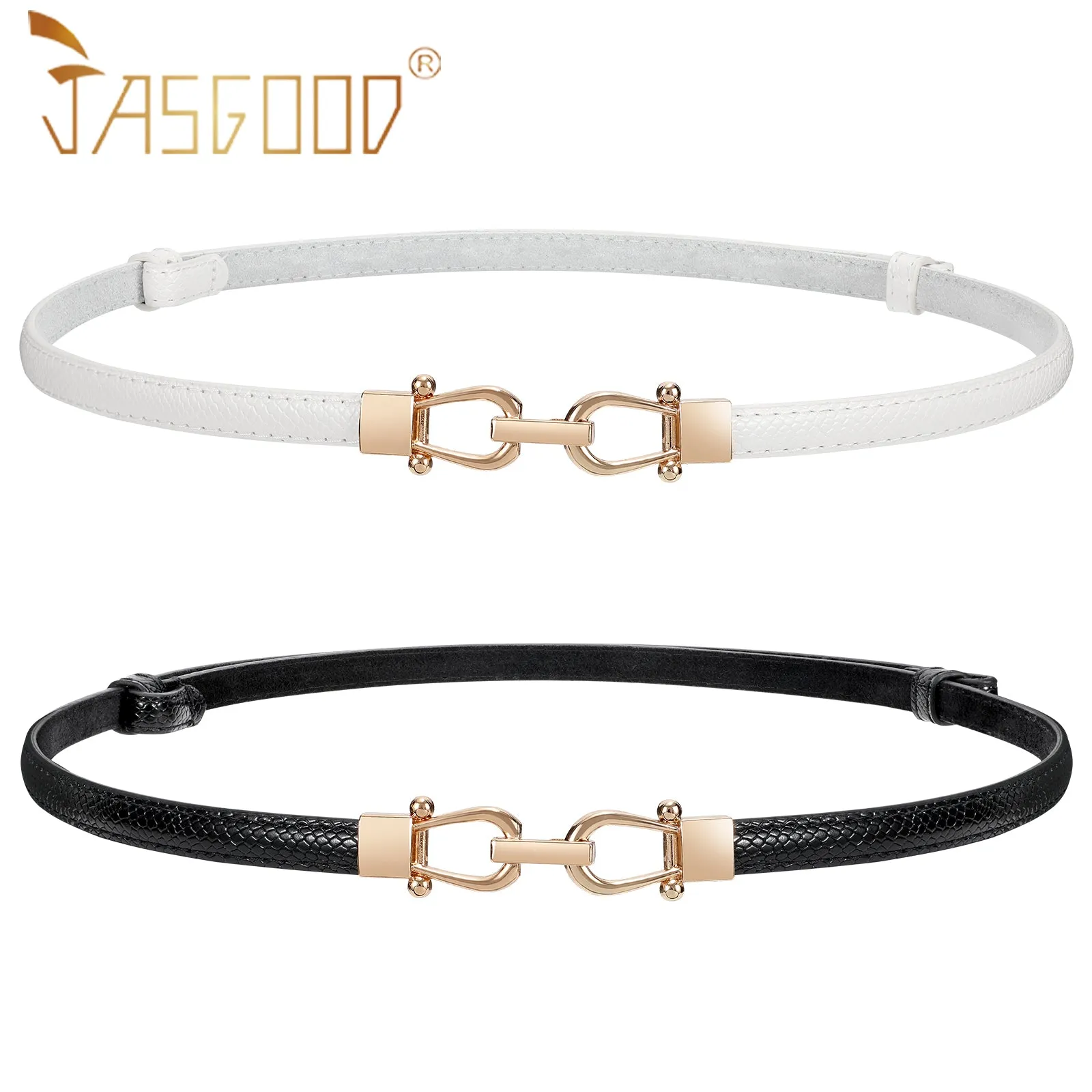 Women Skinny Leather Belt Adjustable Fashion Dress Belt Thin Waist Belts for Ladies Girls