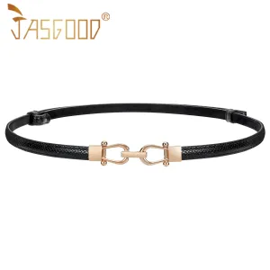 Women Skinny Leather Belt Adjustable Fashion Dress Belt Thin Waist Belts for Ladies Girls