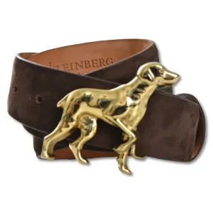 Women's 1 1/2” Chocolate Nubuck Dog Buckle Belt