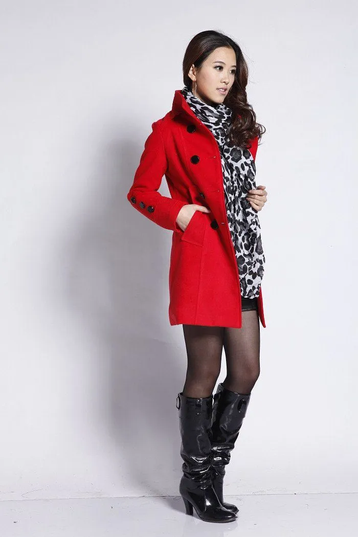 Women's Classy Double Breasted Pea Coat