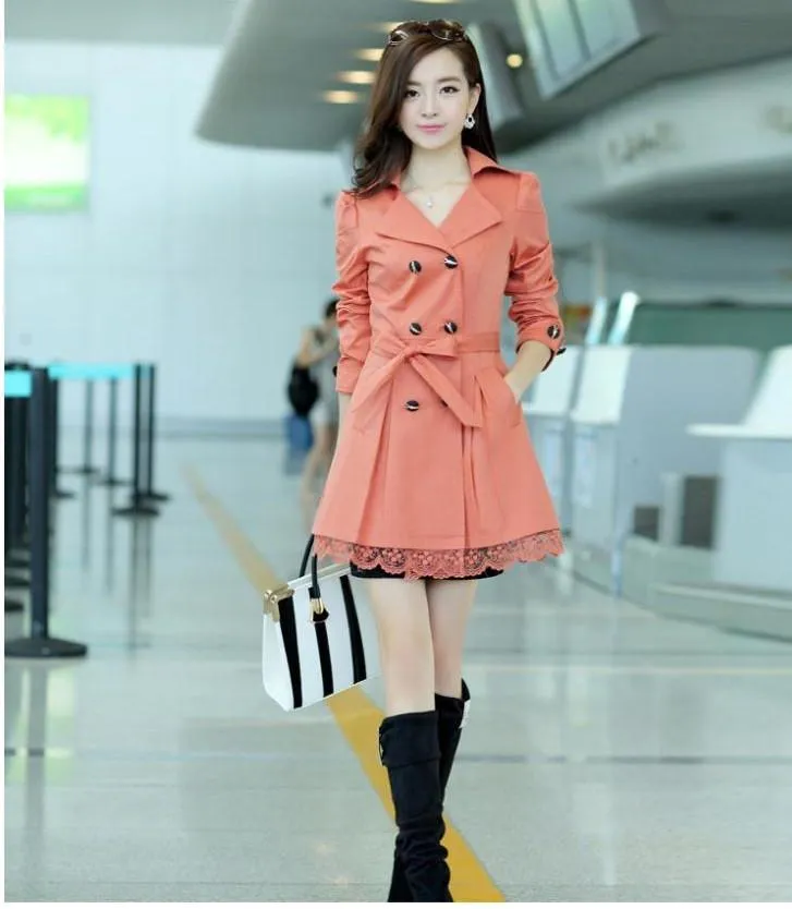 Women's Fashion Trench Style Coat With 5 Color Options