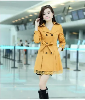Women's Fashion Trench Style Coat With 5 Color Options