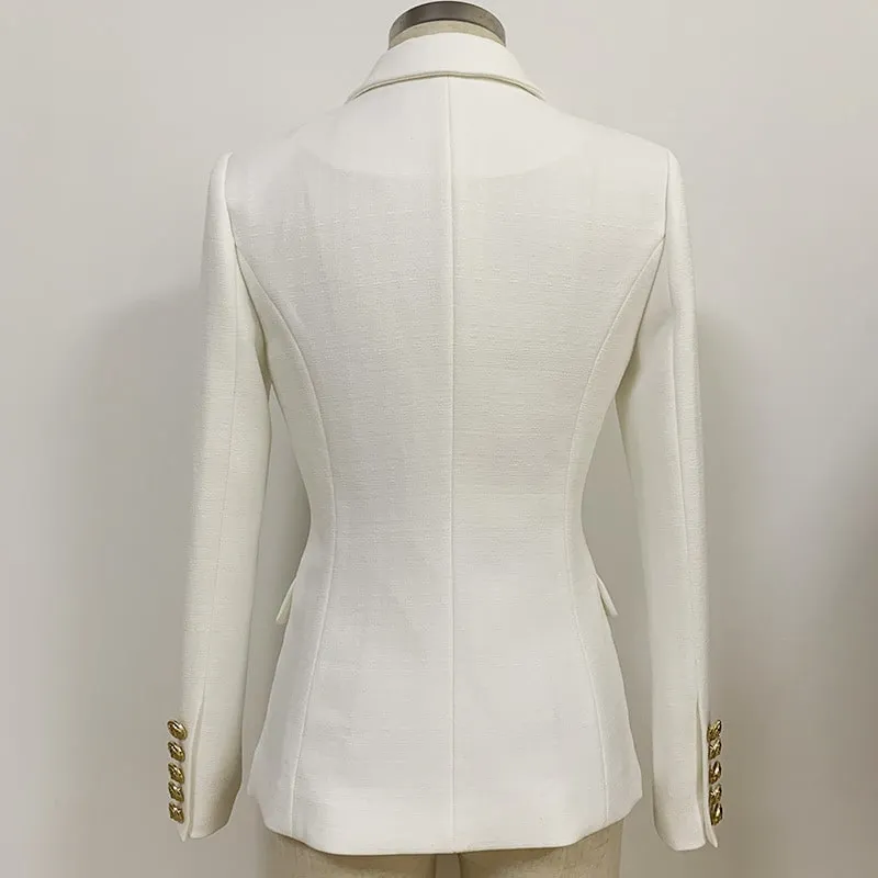 Women's Fitted Lion Buttons Fitted Jacket Formal Fashion Blazers
