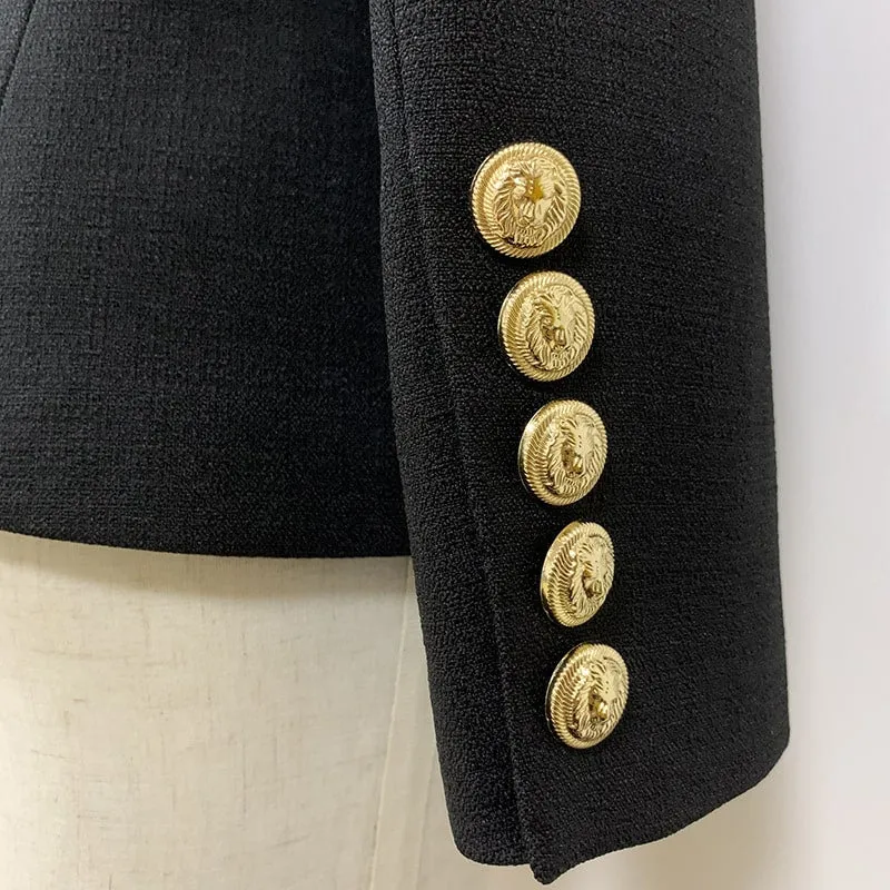 Women's Fitted Lion Buttons Fitted Jacket Formal Fashion Blazers