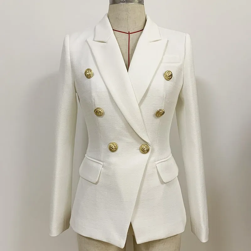 Women's Fitted Lion Buttons Fitted Jacket Formal Fashion Blazers