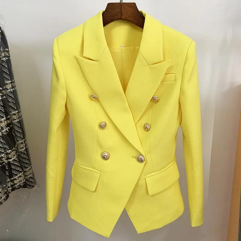 Women's Fitted Lion Buttons Fitted Jacket Formal Fashion Blazers