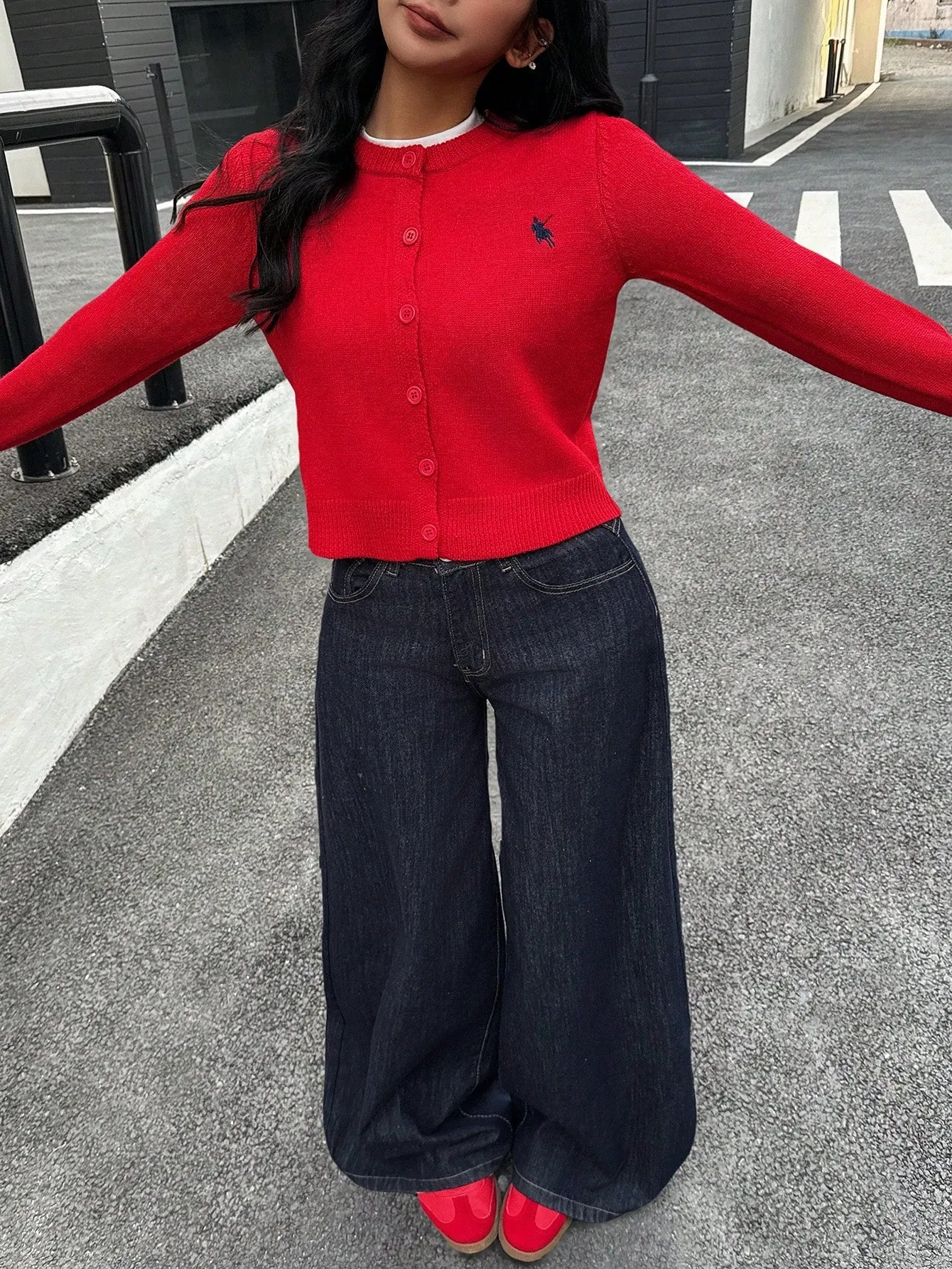 Women's Solid Color Casual Cardigan, Minimalist Fashion For Daily Wear