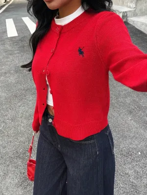 Women's Solid Color Casual Cardigan, Minimalist Fashion For Daily Wear
