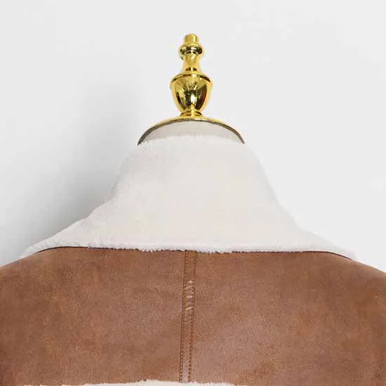 Women's Wool Liner Jacket Zip Up Faux Oversized Short Coat Jacket