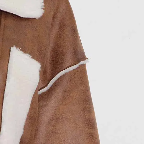 Women's Wool Liner Jacket Zip Up Faux Oversized Short Coat Jacket