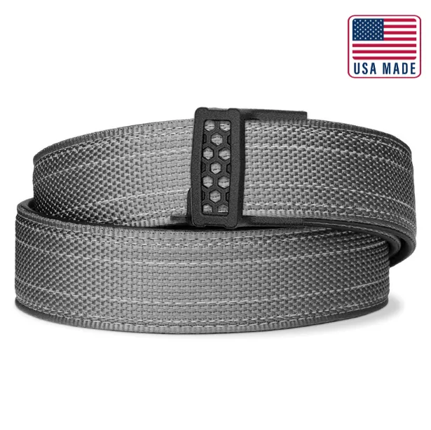 X SERIES BUCKLE  | USA MADE GRAY TACTICAL NYLON GUN BELT 1.5"
