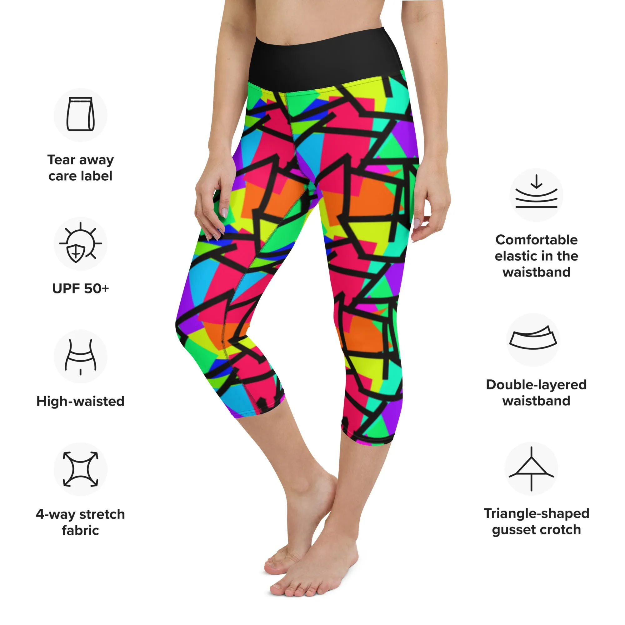 Yoga Capri Leggings, Neoncore Memphis