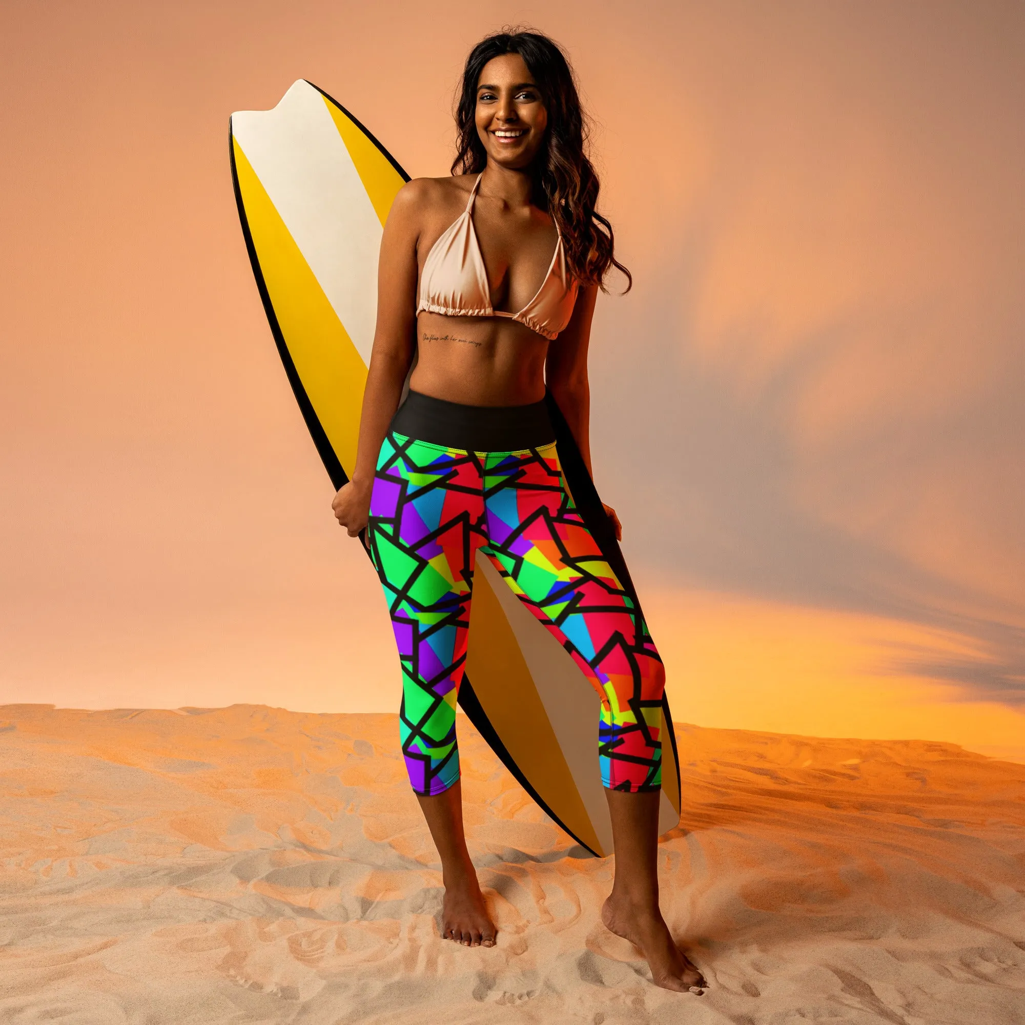 Yoga Capri Leggings, Neoncore Memphis